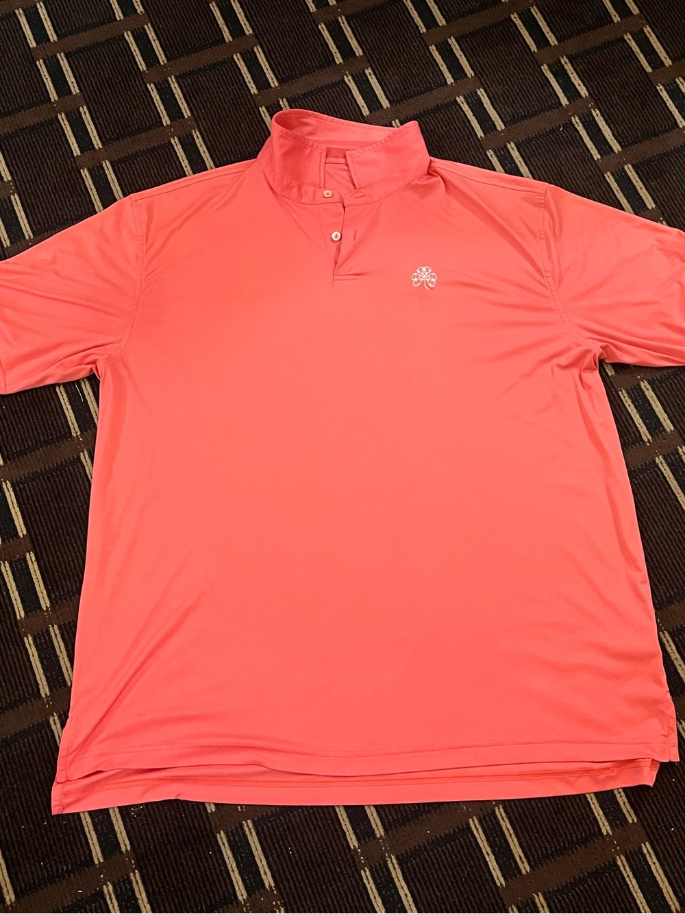 Men’s Peter Millar Golf Polo Tshirt XL Salmon Erin Hills Collar Summer 809